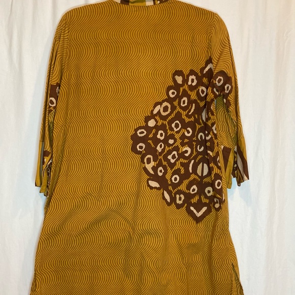 EARTHBOUND Mustard and Brown Long Sleeve Tunic Dress - Picture 2 of 8